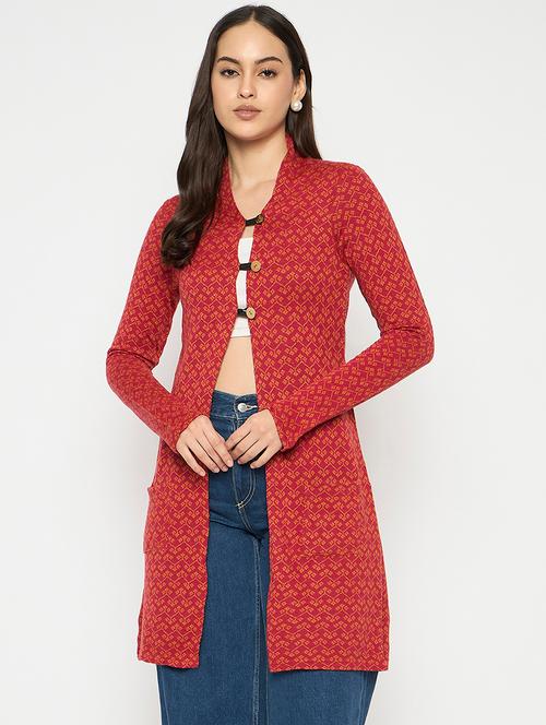 women self designed long sleeves cardigan - 21724250 - Very Small Image - 1