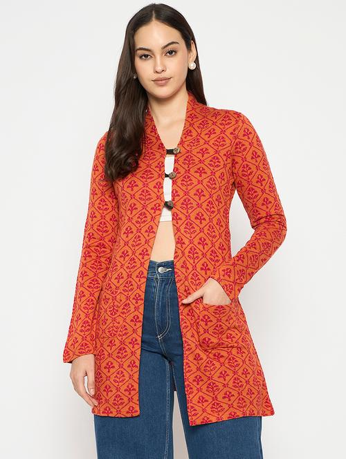 women self designed long sleeves cardigan - 21724254 - Very Small Image - 1