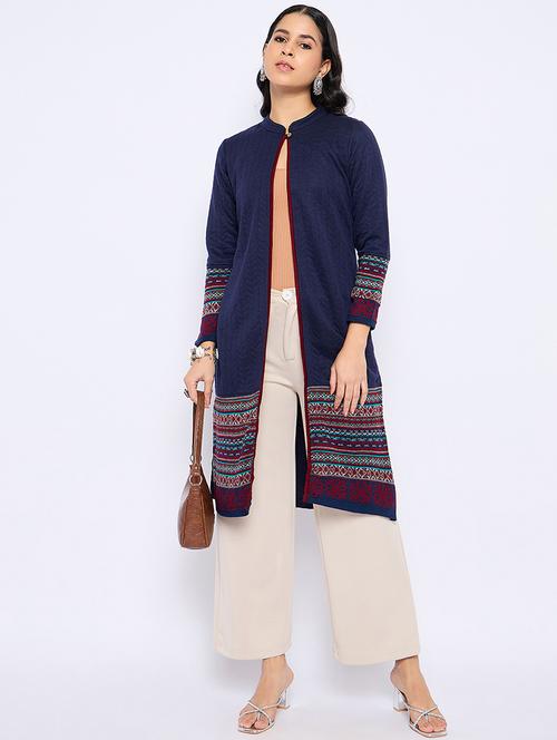 women long sleeves self design regular shrug - 21724272 - Very Small Image - 1