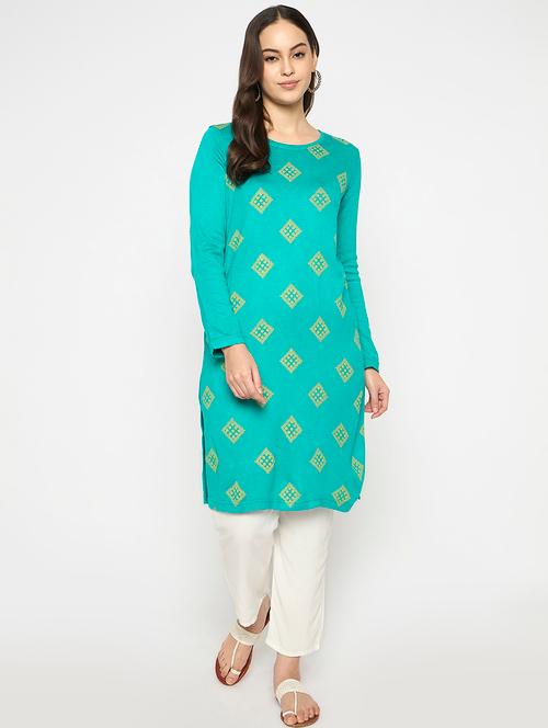 women self designed long sleeves woolen kurta - 21724313 - Very Small Image - 1