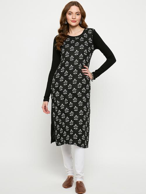 women self designed long sleeves woolen kurta - 21724322 - Very Small Image - 1