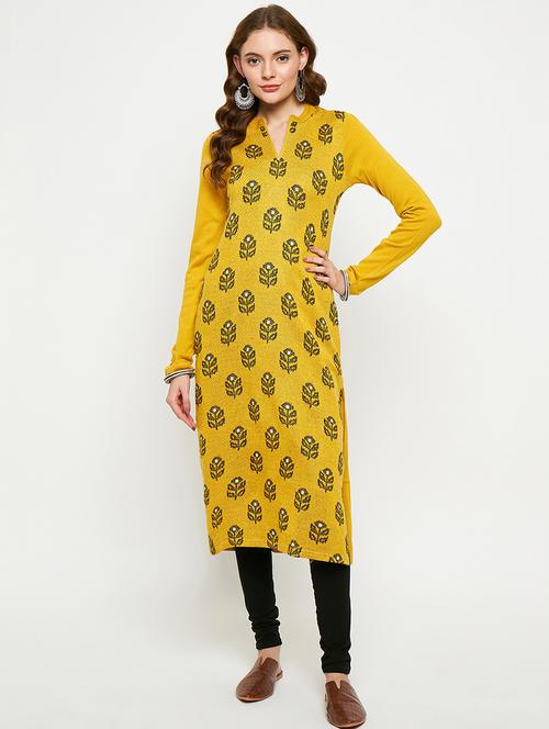 women self designed long sleeves woolen kurta - 21724338 - Very Small Image - 1