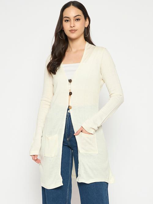 women acrylic long sleeve cardigan - 21724354 - Very Small Image - 1