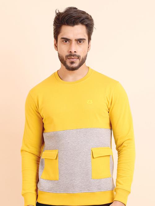 men long sleeves color block sweatshirt - 21724400 - Very Small Image - 1