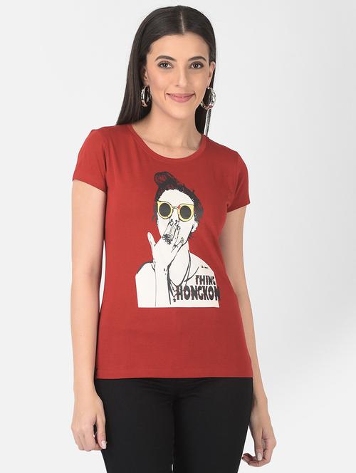 women printed round neck regular t-shirt - 21724433 - Very Small Image - 1