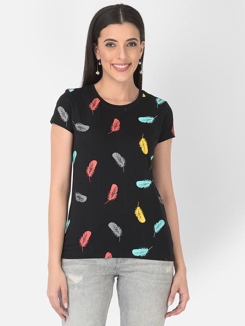 women printed round neck regular t-shirt - 21724439 - Very Small Image - 1