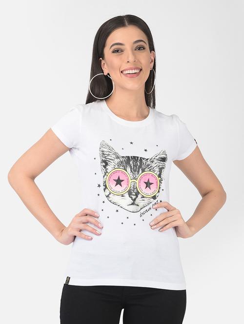 women printed round neck regular t-shirt - 21724440 - Very Small Image - 1