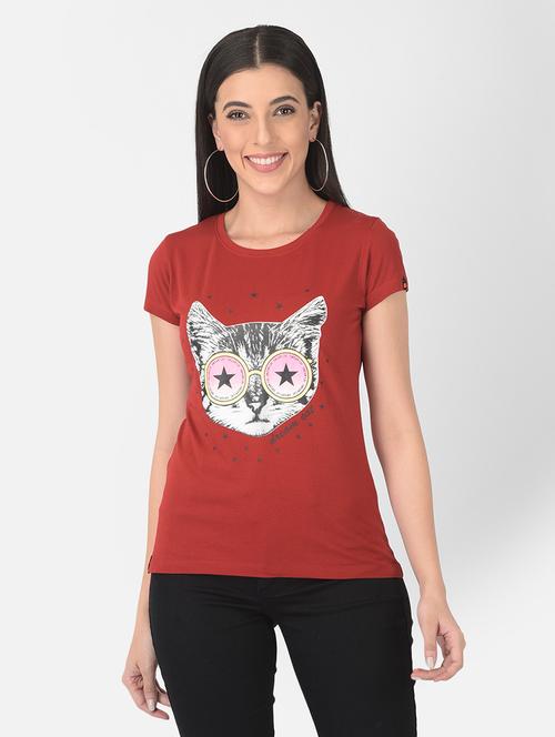 women printed round neck regular t-shirt - 21724441 - Very Small Image - 1