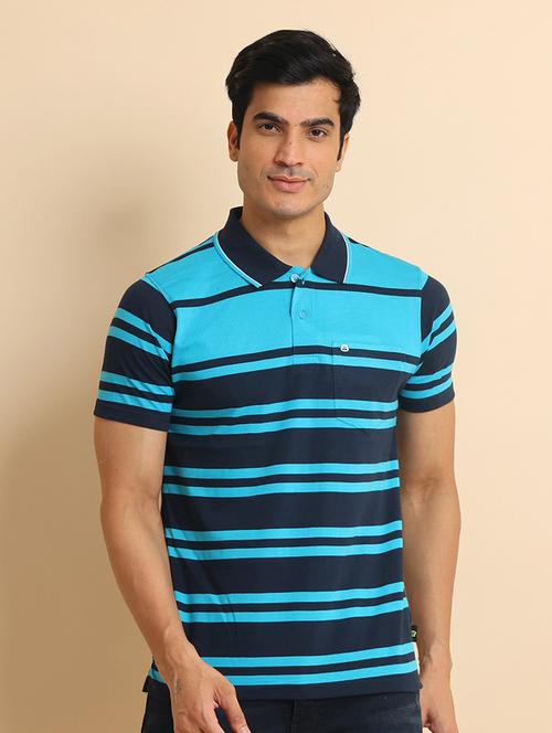men short sleeves striped polo t-shirt - 21724513 - Very Small Image - 1