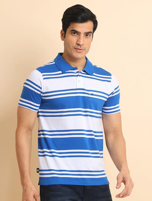 men short sleeves striped polo t-shirt - 21724516 - Very Small Image - 1
