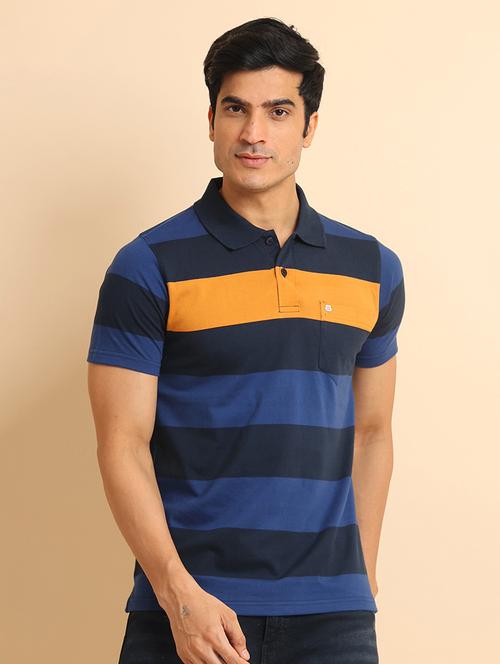 men short sleeves striped polo t-shirt - 21724522 - Very Small Image - 1