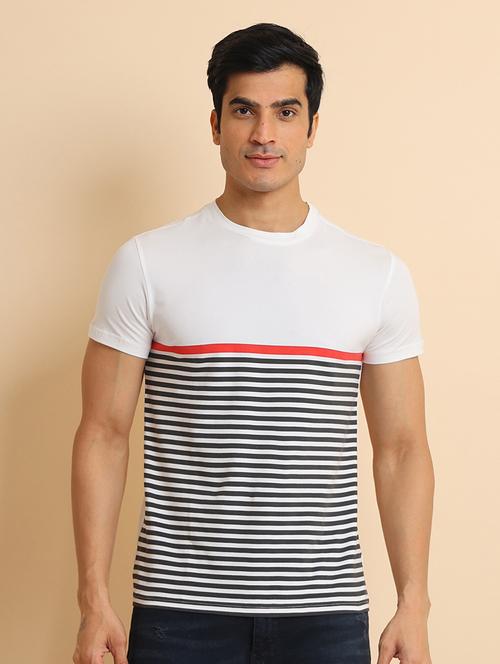 men short sleeves striped t-shirt - 21724542 - Very Small Image - 1