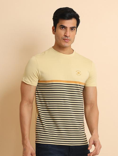 men short sleeves striped t-shirt - 21724544 - Very Small Image - 1