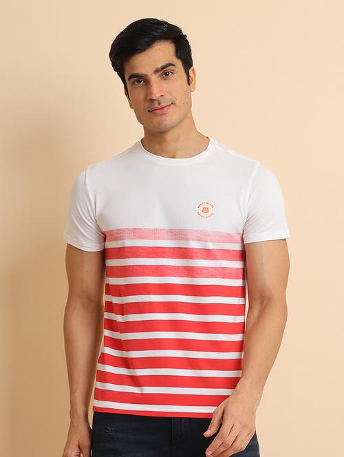 men short sleeves striped t-shirt - 21724545 - Very Small Image - 1