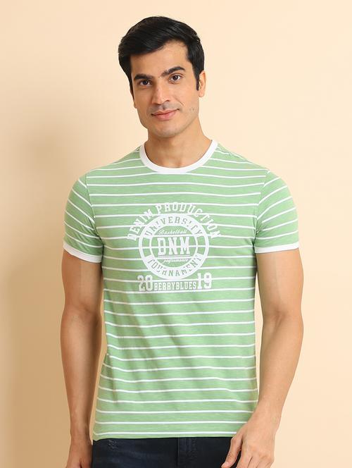 men short sleeves striped t-shirt - 21724553 - Very Small Image - 1