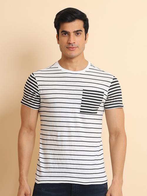 men short sleeves striped t-shirt - 21724554 - Very Small Image - 1
