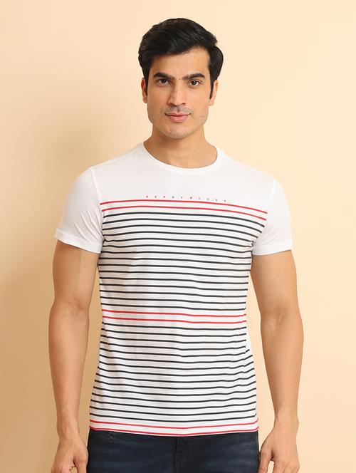 men short sleeves striped t-shirt - 21724557 - Very Small Image - 1
