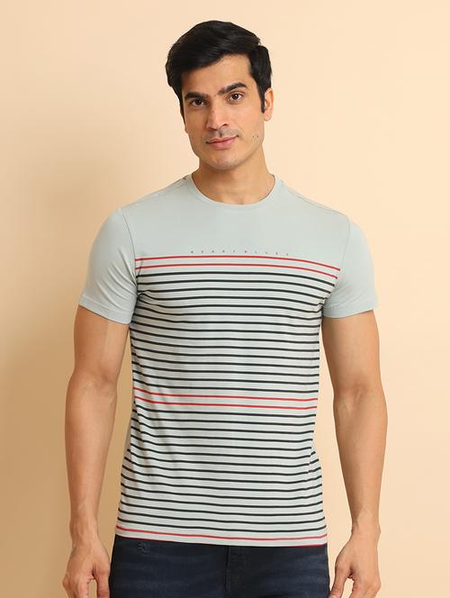men short sleeves striped t-shirt - 21724558 - Very Small Image - 1
