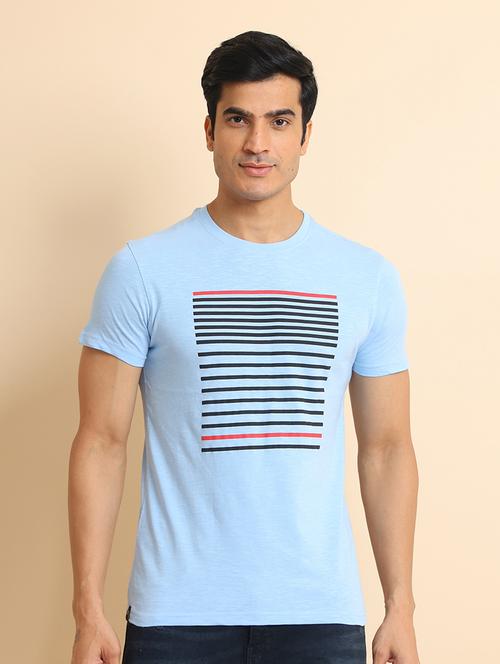 men front print short sleeve t-shirt - 21724612 - Very Small Image - 1