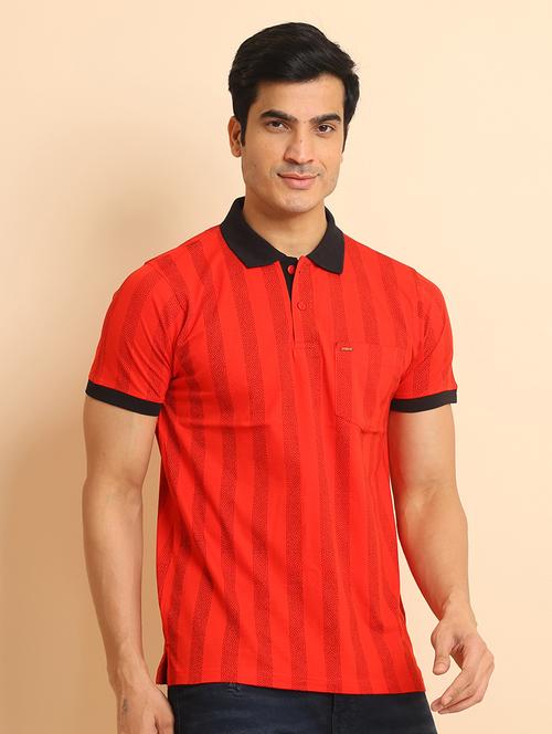 men short sleeves striped polo t-shirt - 21724620 - Very Small Image - 1