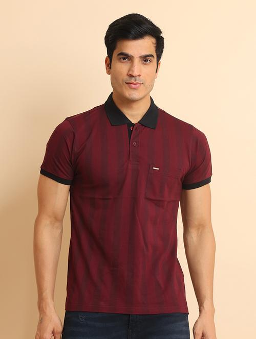 men short sleeves striped polo t-shirt - 21724621 - Very Small Image - 1