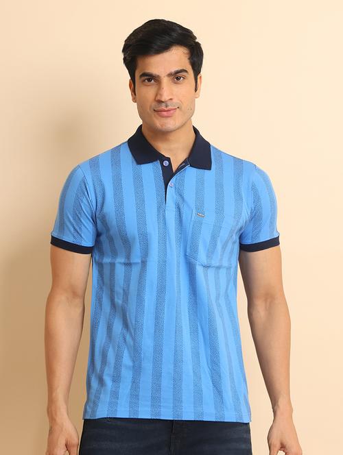 men short sleeves striped polo t-shirt - 21724622 - Very Small Image - 1