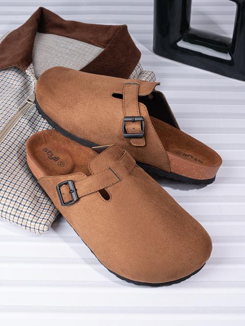 men solid slip on mules - 21725208 - Very Small Image - 1