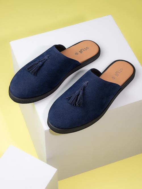 men solid slip on mules - 21725211 - Very Small Image - 1
