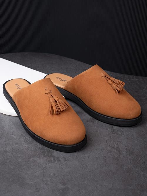 men solid slip on mules - 21725212 - Very Small Image - 1