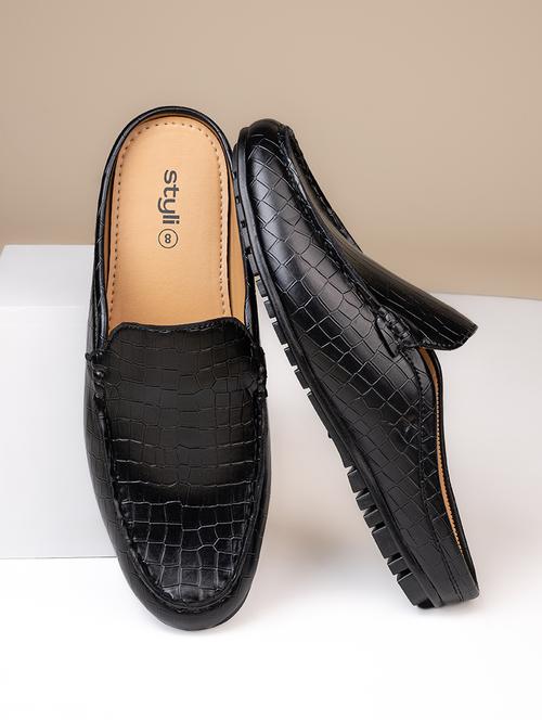 black leatherette slip on mules - 21725257 - Very Small Image - 1