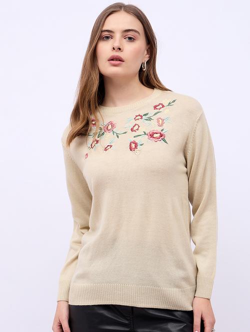 women embroidered round neck pullover - 21725335 - Very Small Image - 1