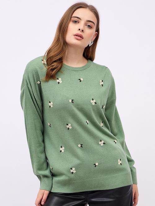 women embroidered long sleeve pullover - 21725336 - Very Small Image - 1