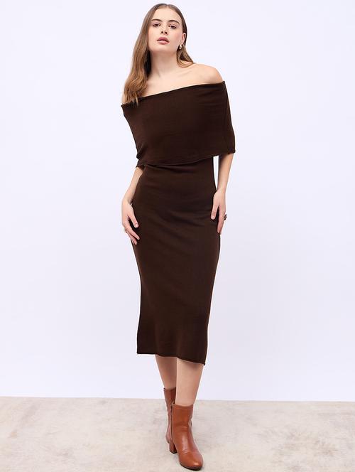 women solid off shoulder bodycon dress - 21725380 - Very Small Image - 1