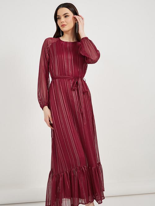 women self designed long sleeeves tiered dress - 21725384 - Very Small Image - 1