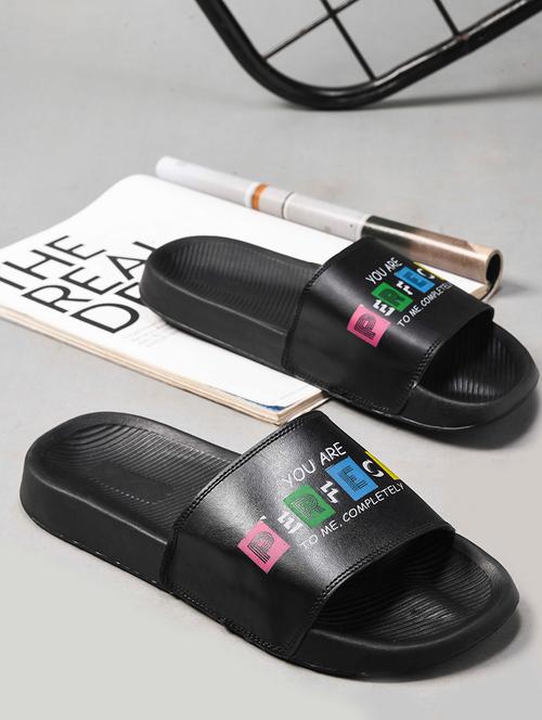 men printed slip on slider - 21725433 - Very Small Image - 1