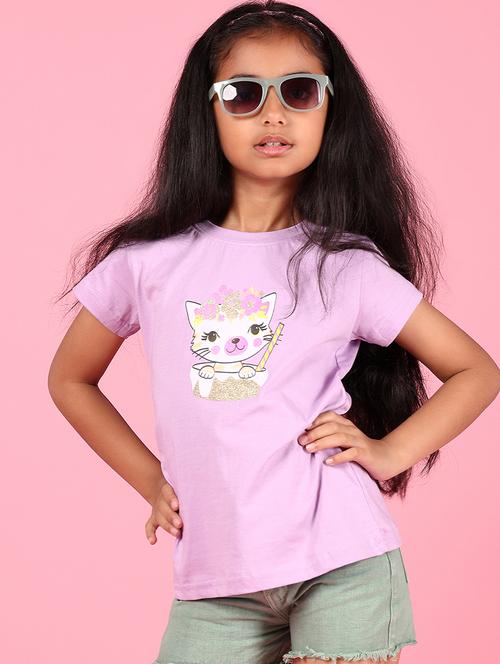 lavender cotton front print tee - 21725703 - Very Small Image - 1