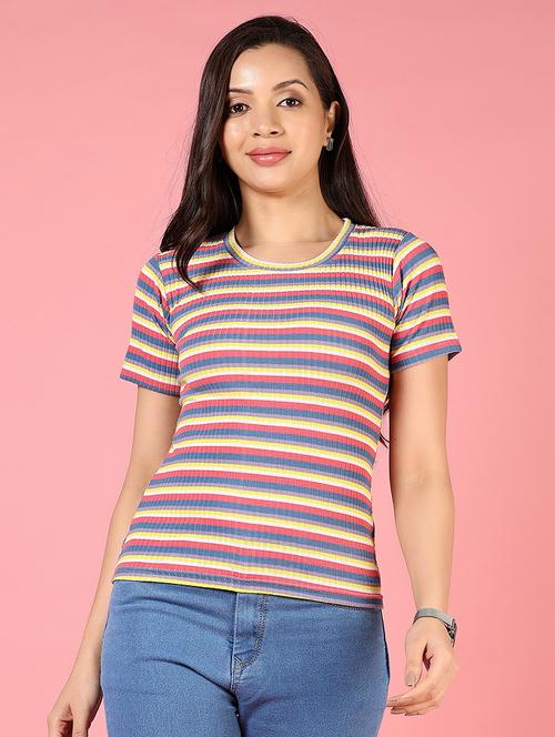 women striped short sleeve t-shirt - 21725729 - Very Small Image - 1