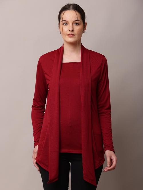women solid asymmetric shrug - 21726448 - Very Small Image - 1