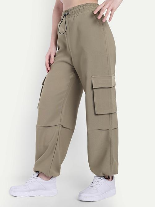 women solid high rise cargo - 21726819 - Very Small Image - 1