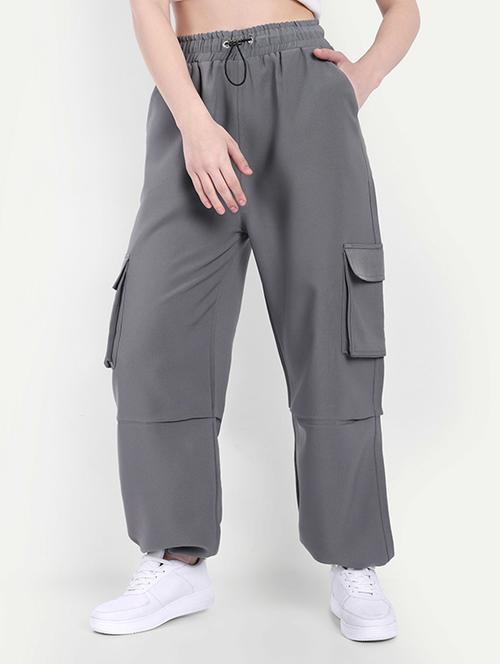 women solid high rise cargo - 21726830 - Very Small Image - 1