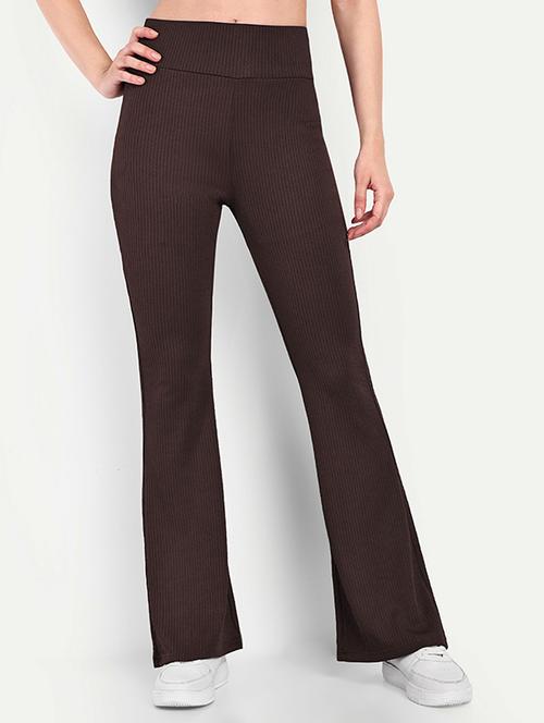 women solid high rise bootcut trouser - 21726894 - Very Small Image - 1