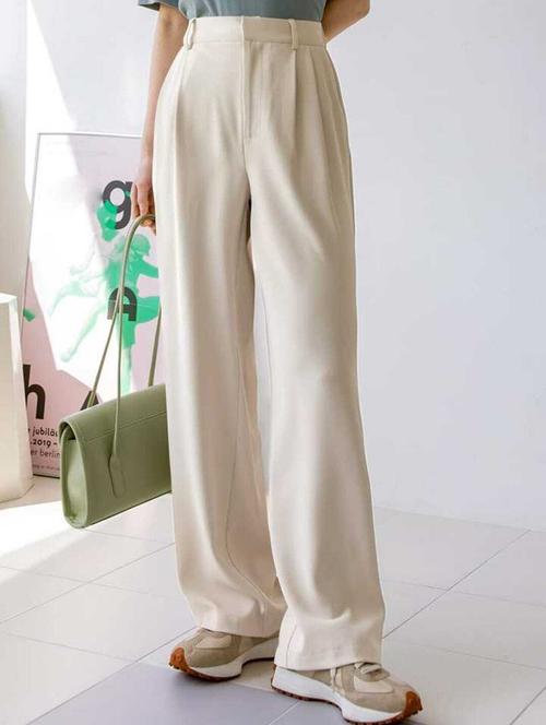 elegant beige pleated wide leg formal trousers - 21727190 - Very Small Image - 1