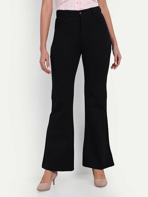 women solid high rise bootcut trouser - 21727215 - Very Small Image - 1