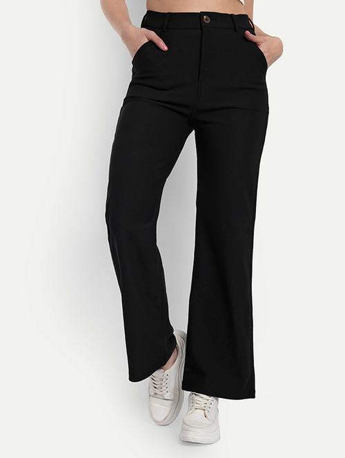 women solid high rise bootcut trouser - 21727303 - Very Small Image - 1