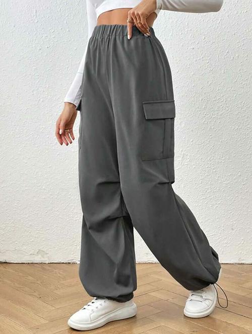 women solid high rise cargo - 21727587 - Very Small Image - 1