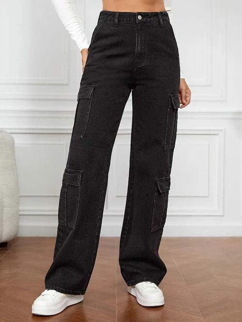 women high rise denim cargo - 21727802 - Very Small Image - 1