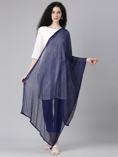 women blue solid dupatta - 21727998 - Very Small Image - 1