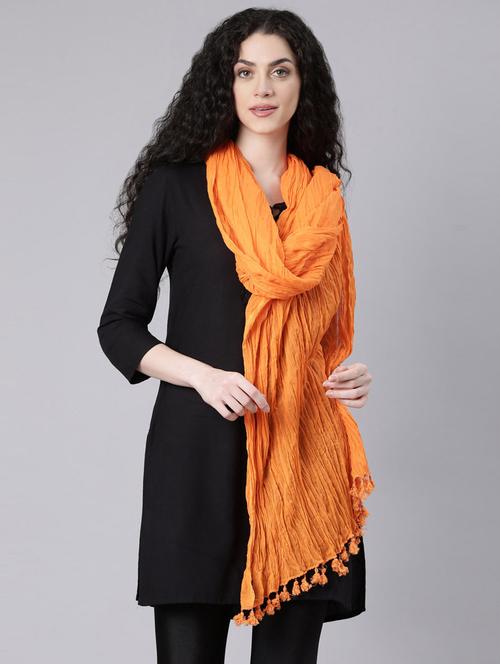 women orange solid dupatta - 21728015 - Very Small Image - 1