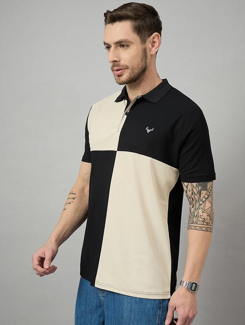 men short sleeves color block polo t-shirt - 21728059 - Very Small Image - 1