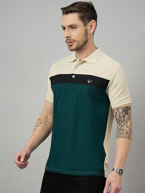 men short sleeves color block polo t-shirt - 21728077 - Very Small Image - 1